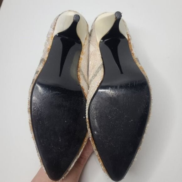 Vintage 1980s J. Renee Beaded Formal Wedding High Heels size 9 M - Picture 12 of 16